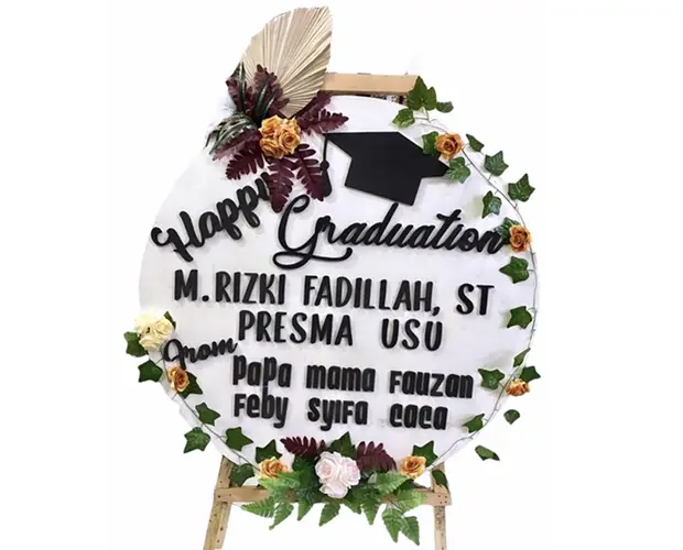  Rustic Bulat - Papan Bunga